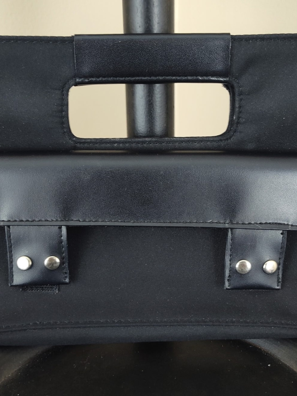 Black Women's Travel Tote with Cutout Top Handle